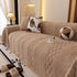 Plush Sherpa Fleece Sofa Cover with 3D Cable Knit Texture, Soft Cozy Throw Blanket