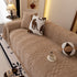 Plush Sherpa Fleece Sofa Cover with 3D Cable Knit Texture, Soft Cozy Throw Blanket