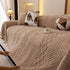 Plush Sherpa Fleece Sofa Cover with 3D Cable Knit Texture, Soft Cozy Throw Blanket
