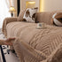 Plush Sherpa Fleece Sofa Cover with 3D Cable Knit Texture, Soft Cozy Throw Blanket