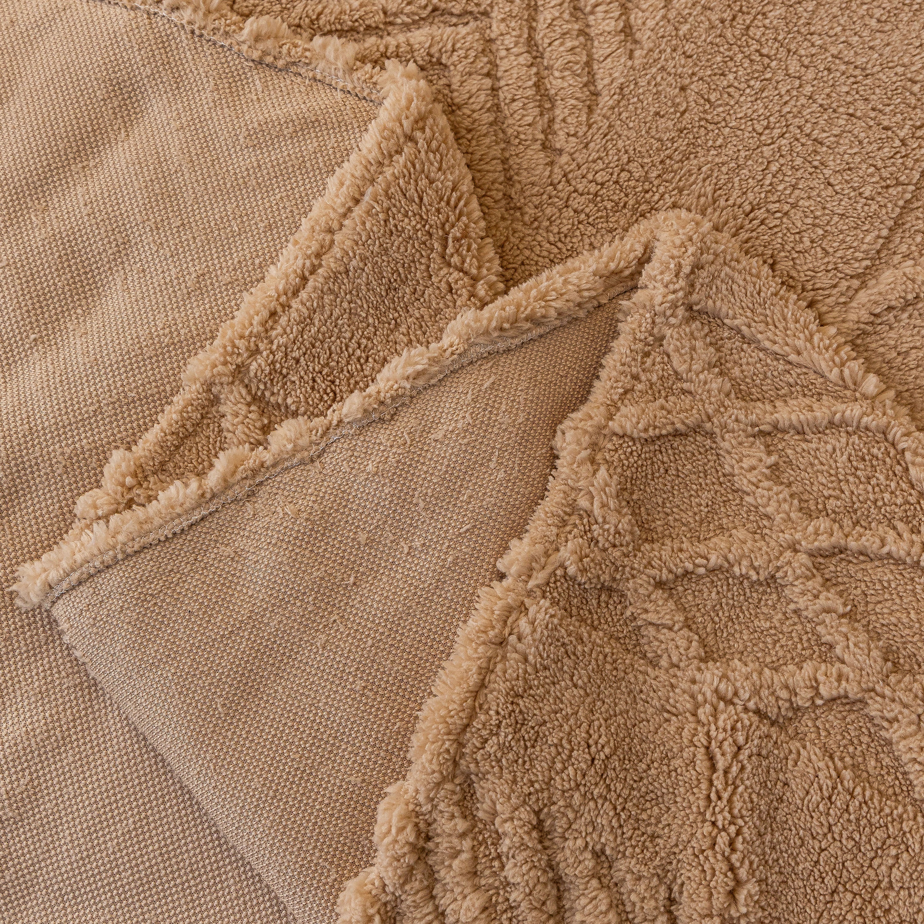 Plush Sherpa Fleece Sofa Cover with 3D Cable Knit Texture, Soft Cozy Throw Blanket