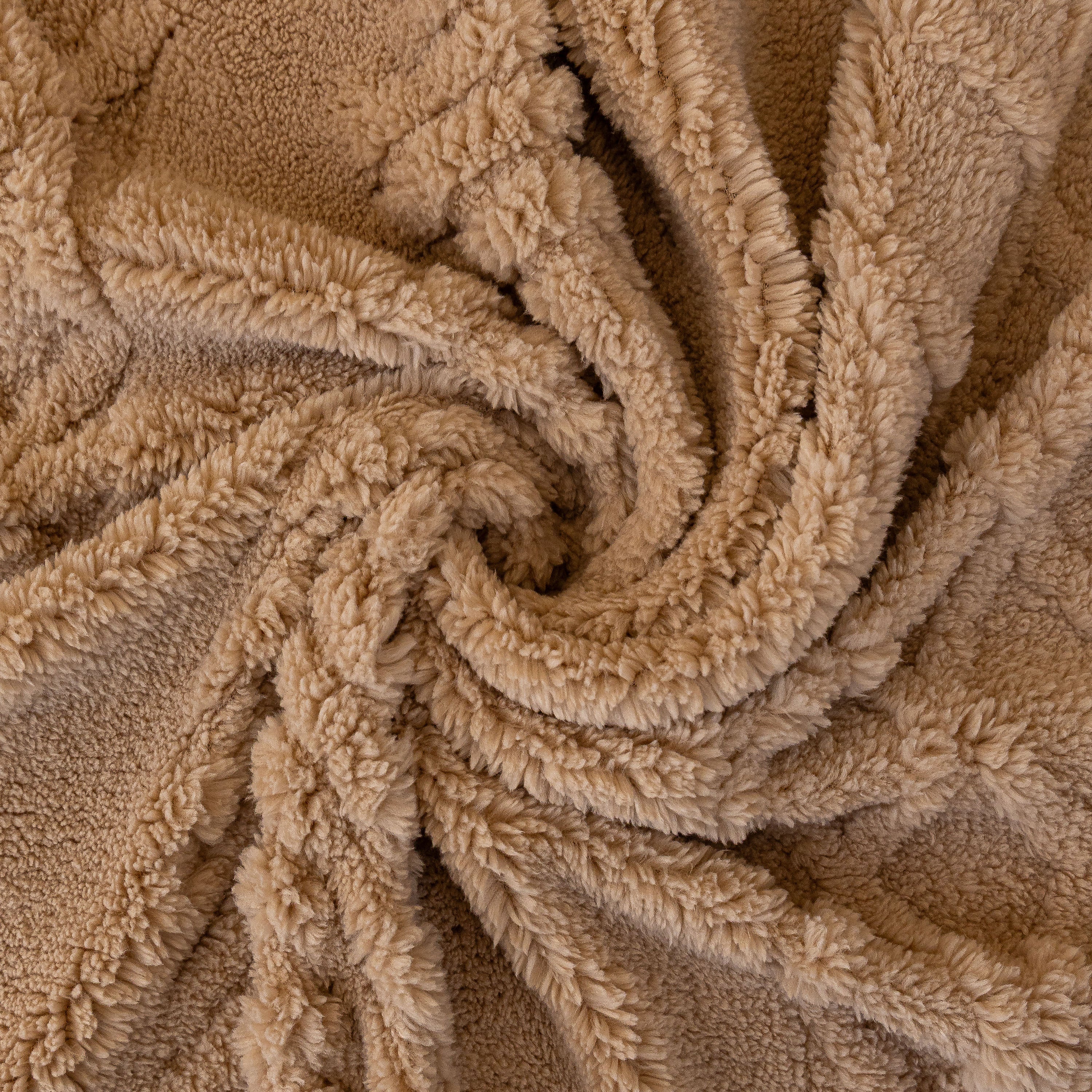 Plush Sherpa Fleece Sofa Cover with 3D Cable Knit Texture, Soft Cozy Throw Blanket