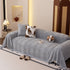 Plush Sherpa Fleece Sofa Cover with 3D Cable Knit Texture, Soft Cozy Throw Blanket