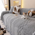 Plush Sherpa Fleece Sofa Cover with 3D Cable Knit Texture, Soft Cozy Throw Blanket