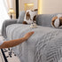 Plush Sherpa Fleece Sofa Cover with 3D Cable Knit Texture, Soft Cozy Throw Blanket