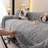 Plush Sherpa Fleece Sofa Cover with 3D Cable Knit Texture, Soft Cozy Throw Blanket