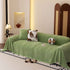 Plush Sherpa Fleece Sofa Cover with 3D Cable Knit Texture, Soft Cozy Throw Blanket