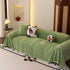 Plush Sherpa Fleece Sofa Cover with 3D Cable Knit Texture, Soft Cozy Throw Blanket