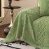 Plush Sherpa Fleece Sofa Cover with 3D Cable Knit Texture, Soft Cozy Throw Blanket