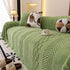Plush Sherpa Fleece Sofa Cover with 3D Cable Knit Texture, Soft Cozy Throw Blanket