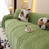 Plush Sherpa Fleece Sofa Cover with 3D Cable Knit Texture, Soft Cozy Throw Blanket