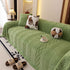 Plush Sherpa Fleece Sofa Cover with 3D Cable Knit Texture, Soft Cozy Throw Blanket