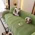 Plush Sherpa Fleece Sofa Cover with 3D Cable Knit Texture, Soft Cozy Throw Blanket