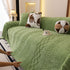 Plush Sherpa Fleece Sofa Cover with 3D Cable Knit Texture, Soft Cozy Throw Blanket