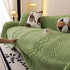 Plush Sherpa Fleece Sofa Cover with 3D Cable Knit Texture, Soft Cozy Throw Blanket