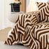 Plush Sherpa Sofa Throw Cover for Sectional, Jacquard Wave Throw Furniture Protector