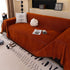 Solid Color Chenille Sofa Cover Blanket Furniture Covers for Sofas and Loveseats