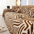 Plush Sherpa Sofa Throw Cover for Sectional, Jacquard Wave Throw Furniture Protector
