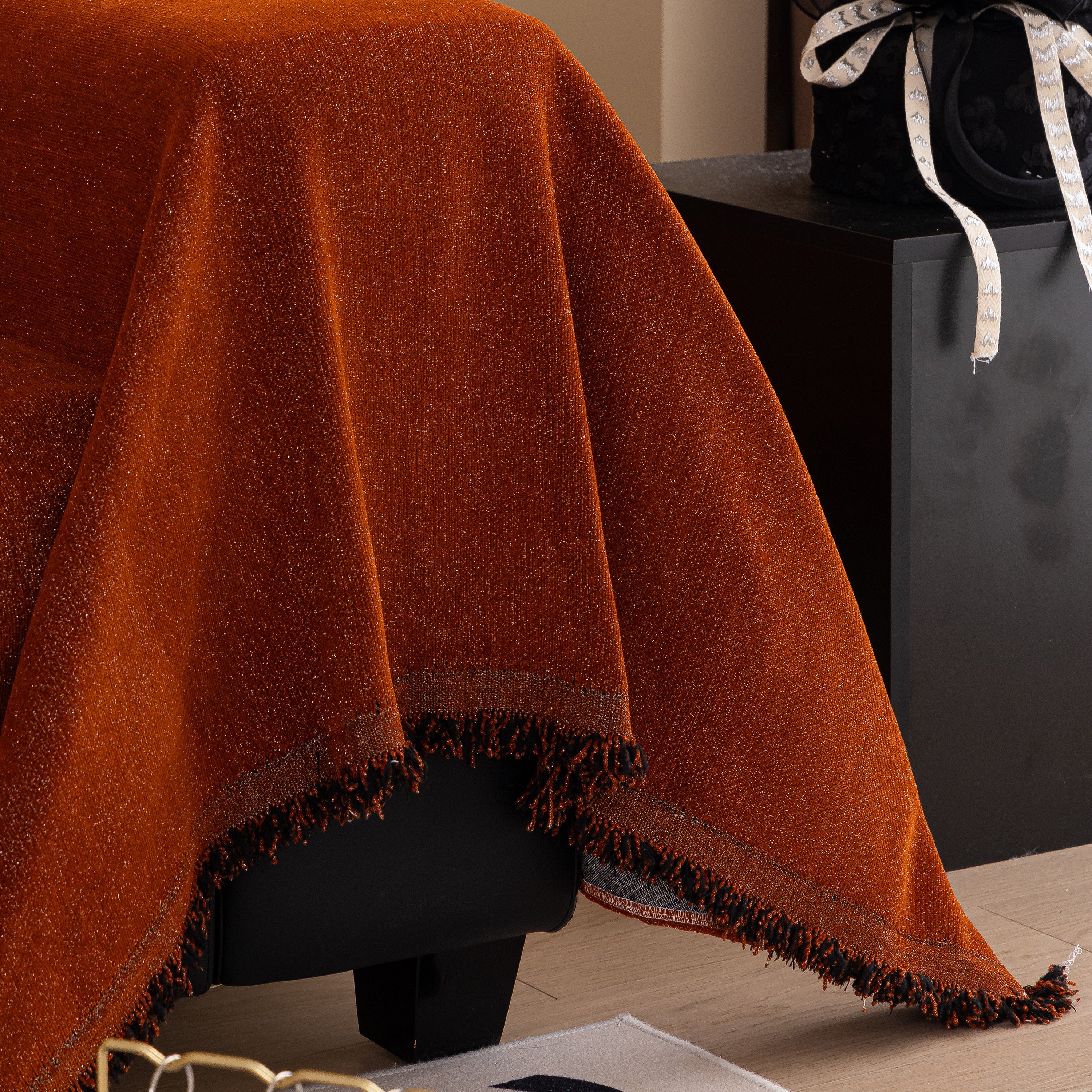Solid Color Chenille Sofa Cover Blanket Furniture Covers for Sofas and Loveseats