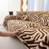 Plush Sherpa Sofa Throw Cover for Sectional, Jacquard Wave Throw Furniture Protector