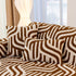 Plush Sherpa Sofa Throw Cover for Sectional, Jacquard Wave Throw Furniture Protector