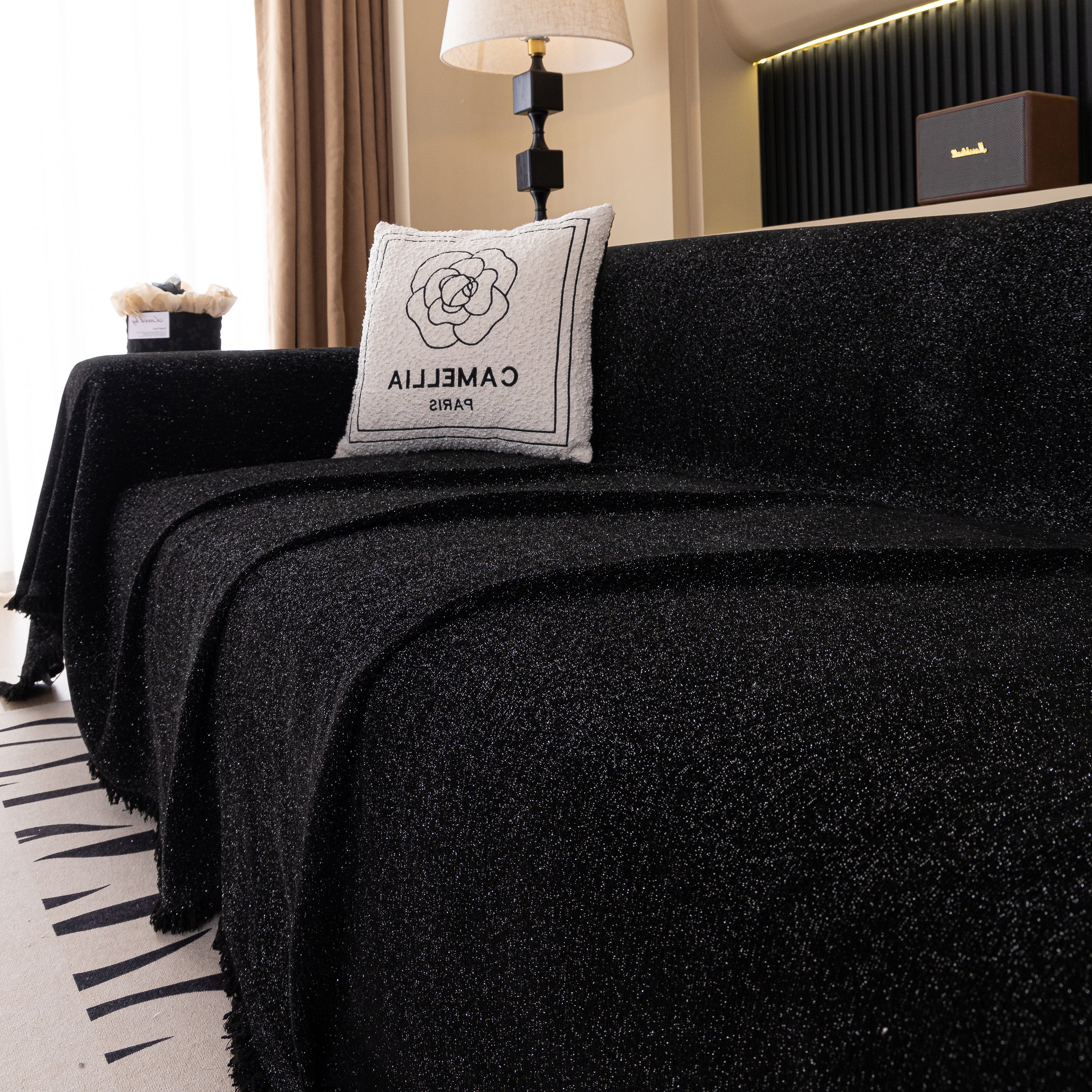 Solid Color Chenille Sofa Cover Blanket Furniture Covers for Sofas and Loveseats