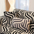 Plush Sherpa Sofa Throw Cover for Sectional, Jacquard Wave Throw Furniture Protector
