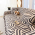 Plush Sherpa Sofa Throw Cover for Sectional, Jacquard Wave Throw Furniture Protector