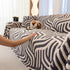 Plush Sherpa Sofa Throw Cover for Sectional, Jacquard Wave Throw Furniture Protector
