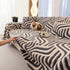 Plush Sherpa Sofa Throw Cover for Sectional, Jacquard Wave Throw Furniture Protector