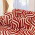 Plush Sherpa Sofa Throw Cover for Sectional, Jacquard Wave Throw Furniture Protector