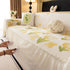 Ruffled Sweet Floral Sofa Cover with Skirt, Soft and Decorative Couch Throw Cover