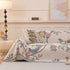 Farmhouse Chenille Sofa Throw Cover, Botanical Bird & Floral Jacquard Couch Protector