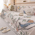 Farmhouse Chenille Sofa Throw Cover, Botanical Bird & Floral Jacquard Couch Protector