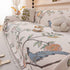Farmhouse Chenille Sofa Throw Cover, Botanical Bird & Floral Jacquard Couch Protector