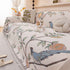 Farmhouse Chenille Sofa Throw Cover, Botanical Bird & Floral Jacquard Couch Protector