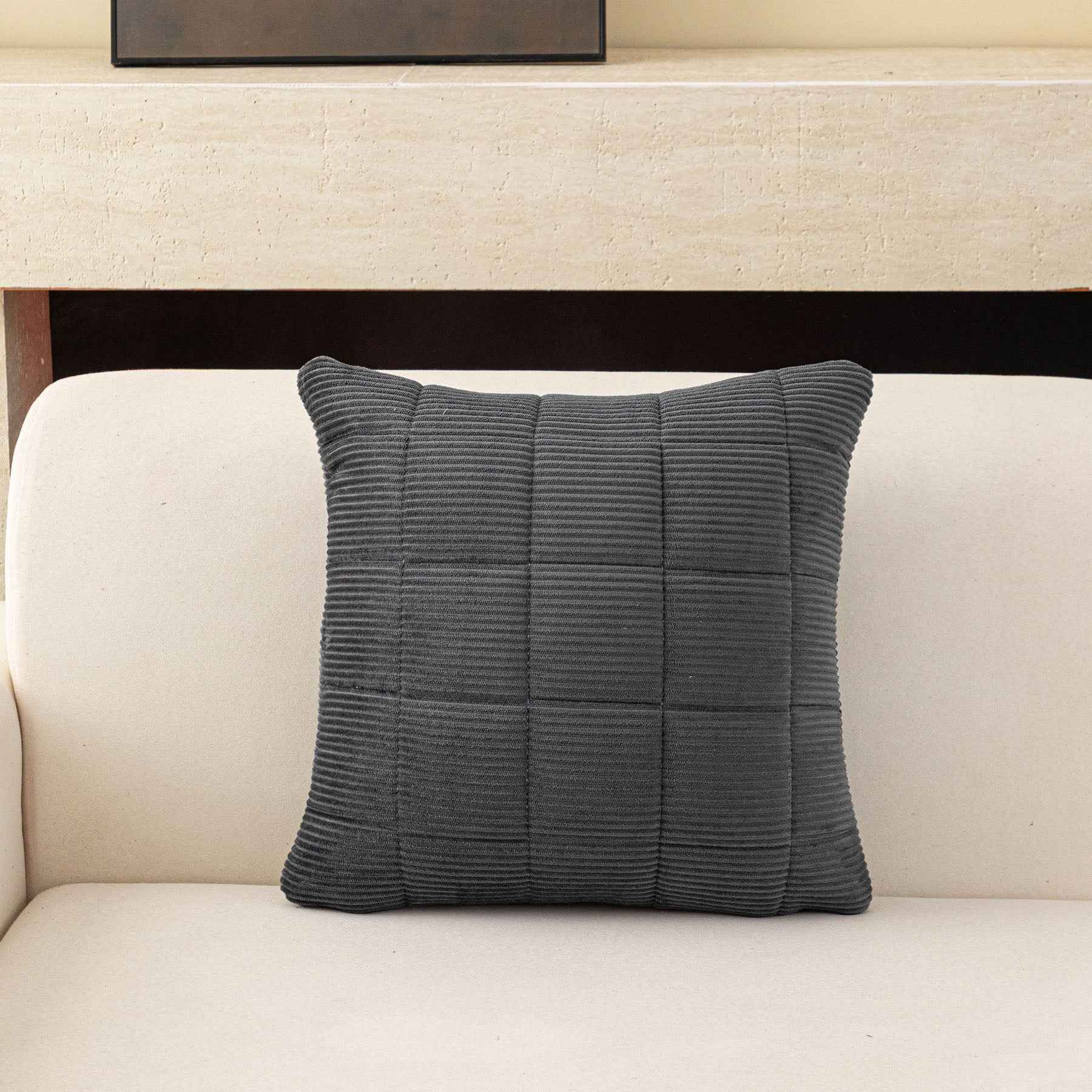 Quilted Corduroy Couch Topper, Non-Slip Soft Padded Sofa Protector for Pets & Kids