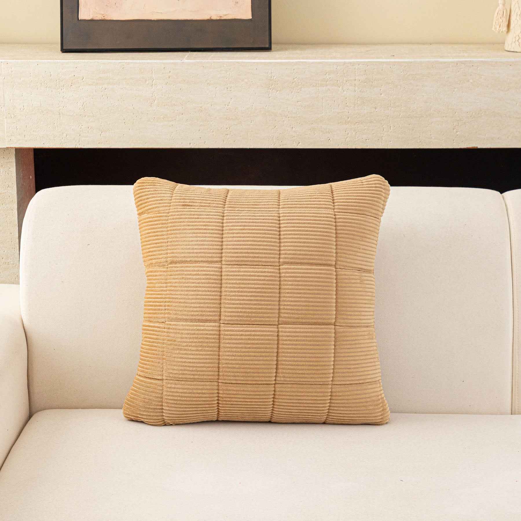 Quilted Corduroy Couch Topper, Non-Slip Soft Padded Sofa Protector for Pets & Kids