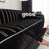 Leaf Stripe Sofa Cover with Black Sheer Skirt, Boho Soft Couch Slipcover for Pets
