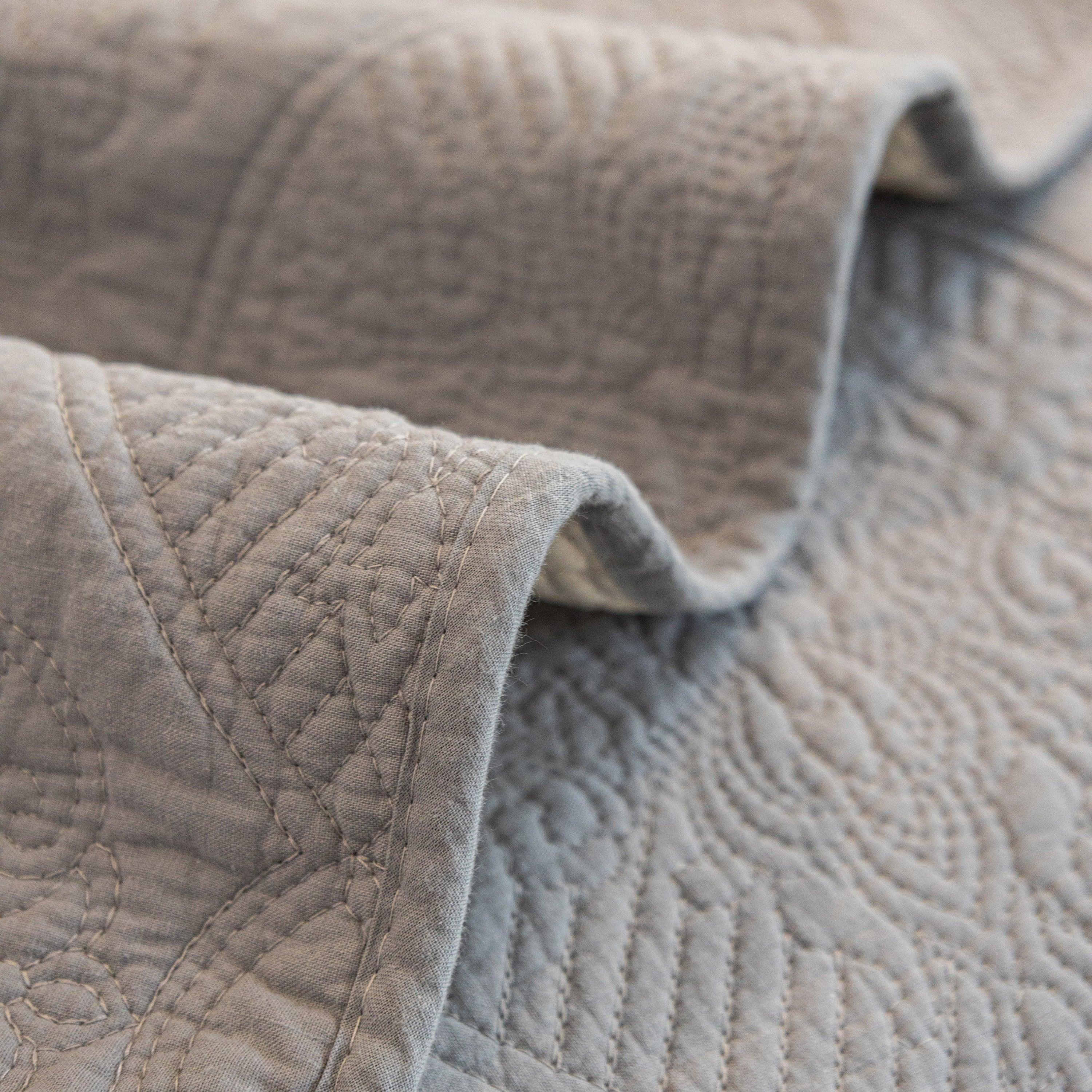 Baroque Sofa Cover – Quilted Cotton, Non-Slip, Washable with Ornate Embroidery - TaroTextile