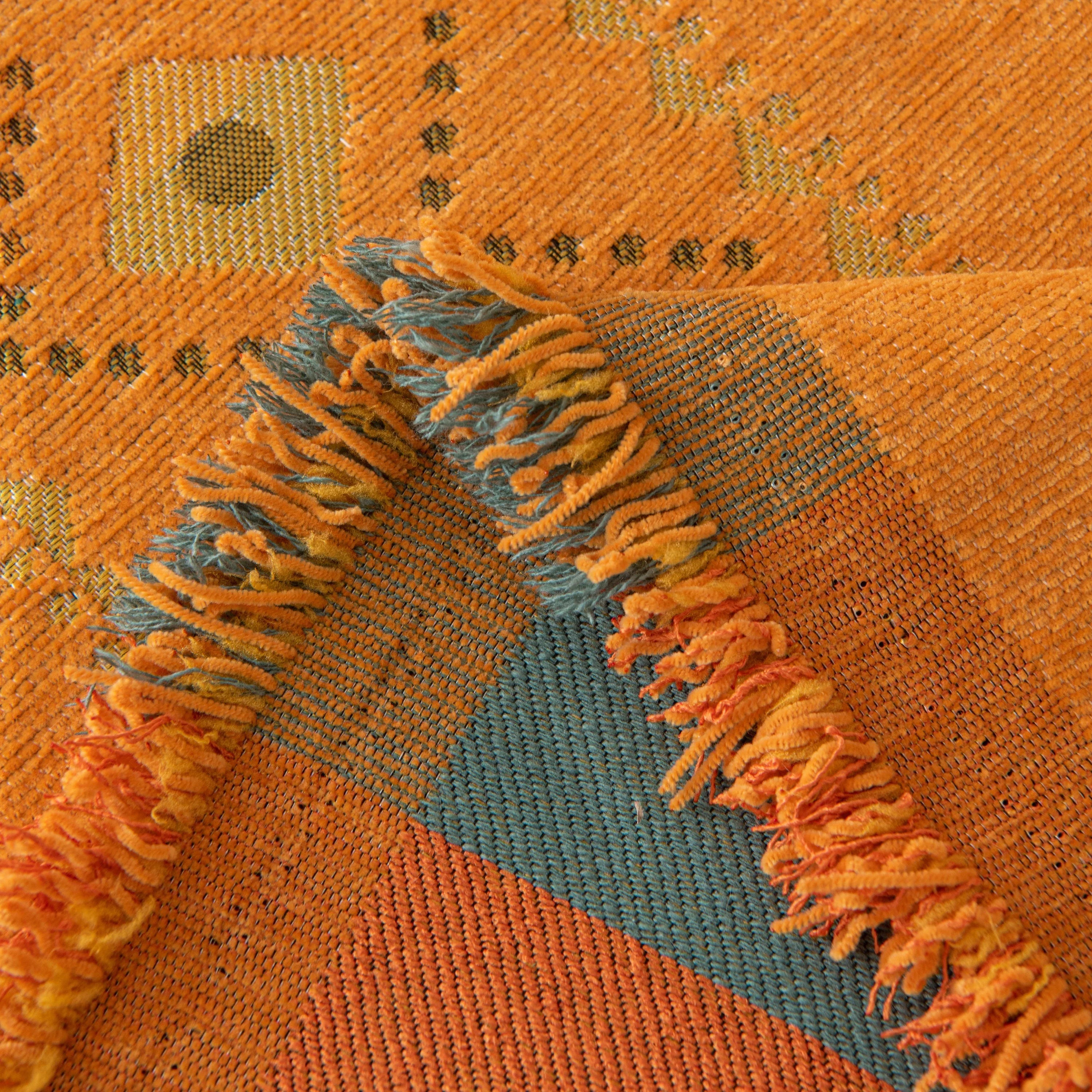 Bohemian Geometric Sofa Throw Cover, Cozy & Protective Ethnic-Inspired Couch Cover - TaroTextile