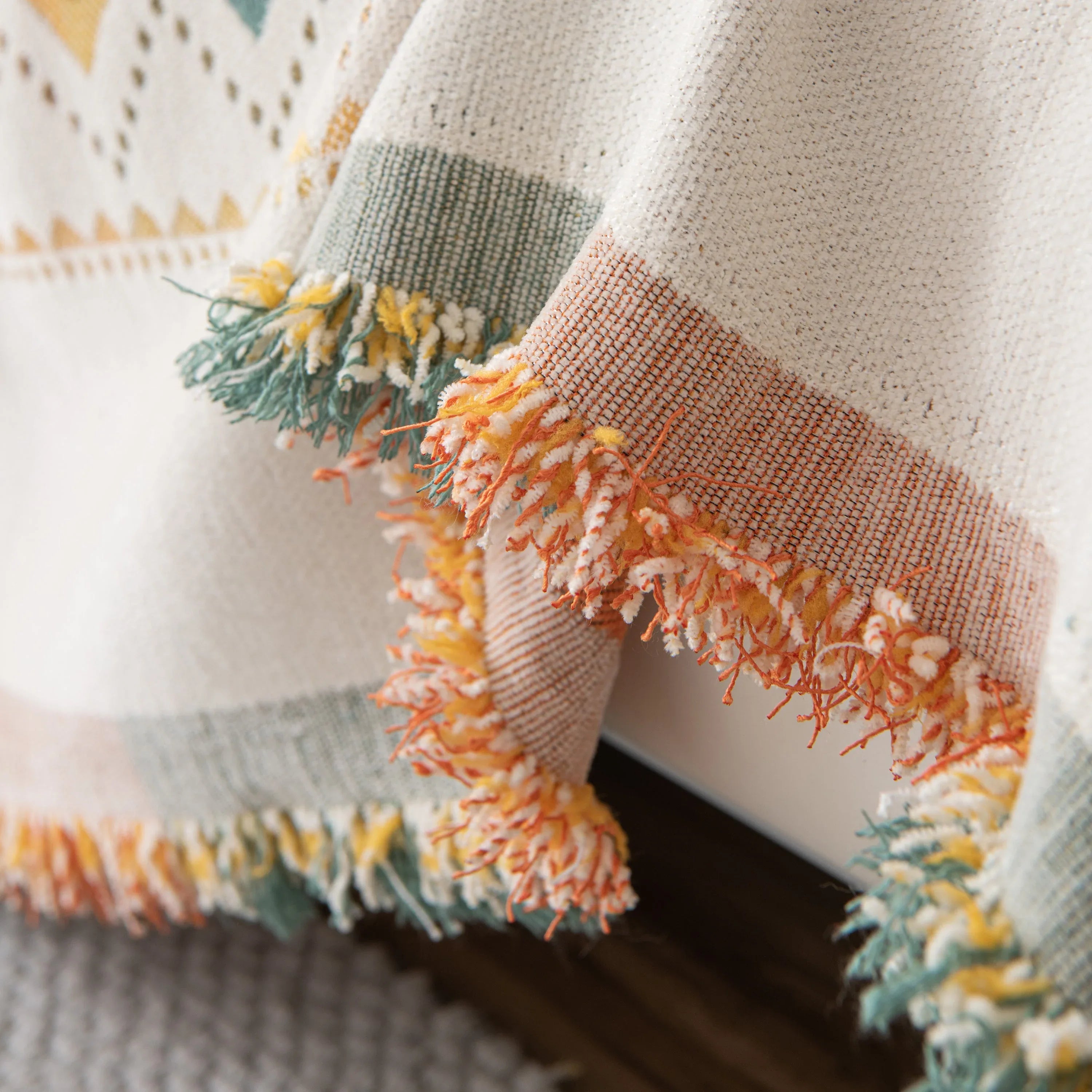 Bohemian Geometric Sofa Throw Cover, Cozy & Protective Ethnic-Inspired Couch Cover - TaroTextile