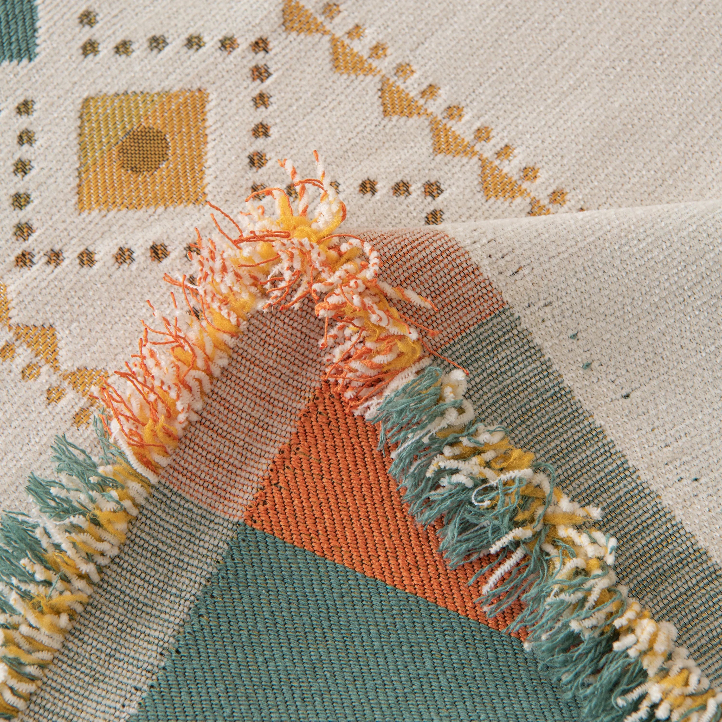 Bohemian Geometric Sofa Throw Cover, Cozy & Protective Ethnic-Inspired Couch Cover - TaroTextile