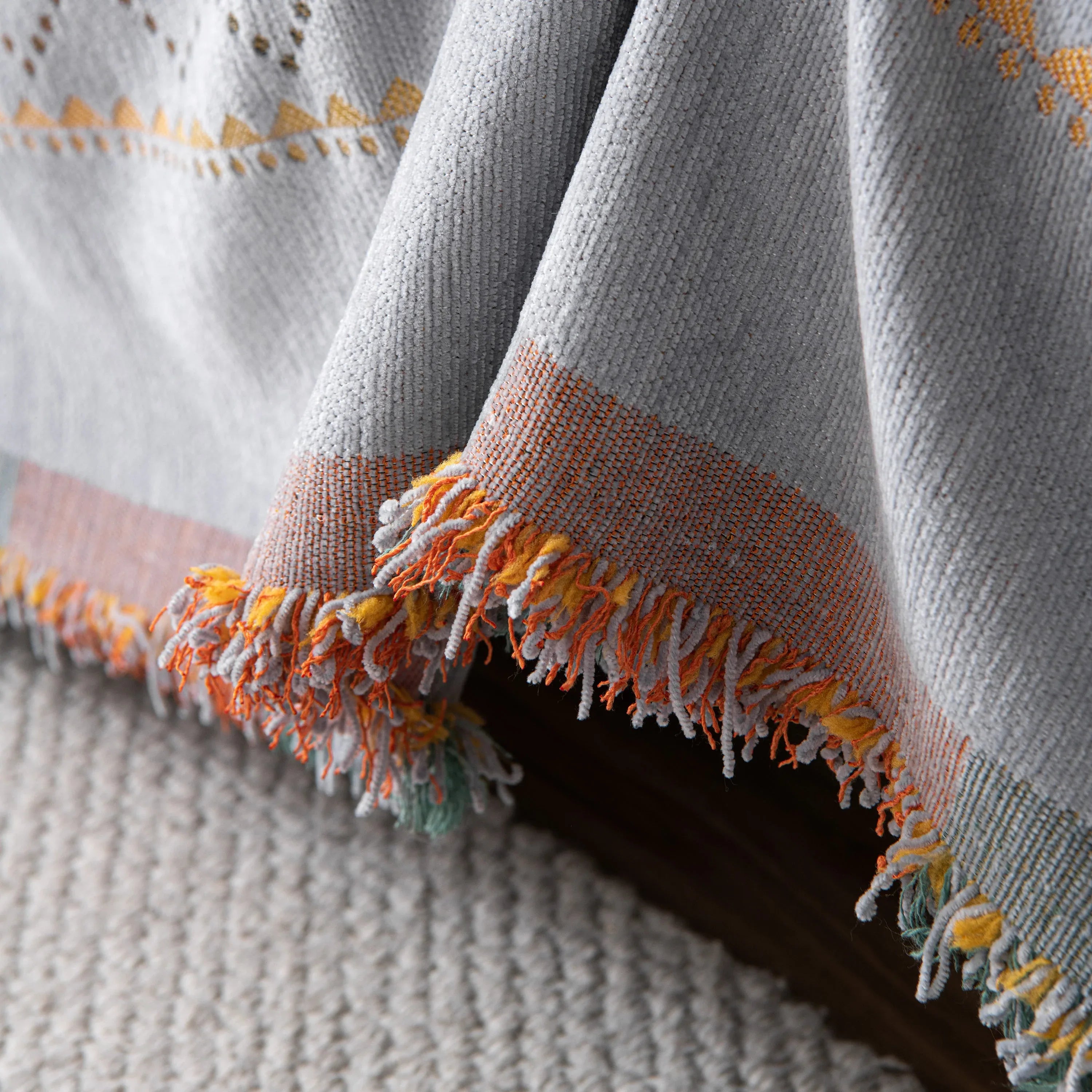 Bohemian Geometric Sofa Throw Cover, Cozy & Protective Ethnic-Inspired Couch Cover - TaroTextile