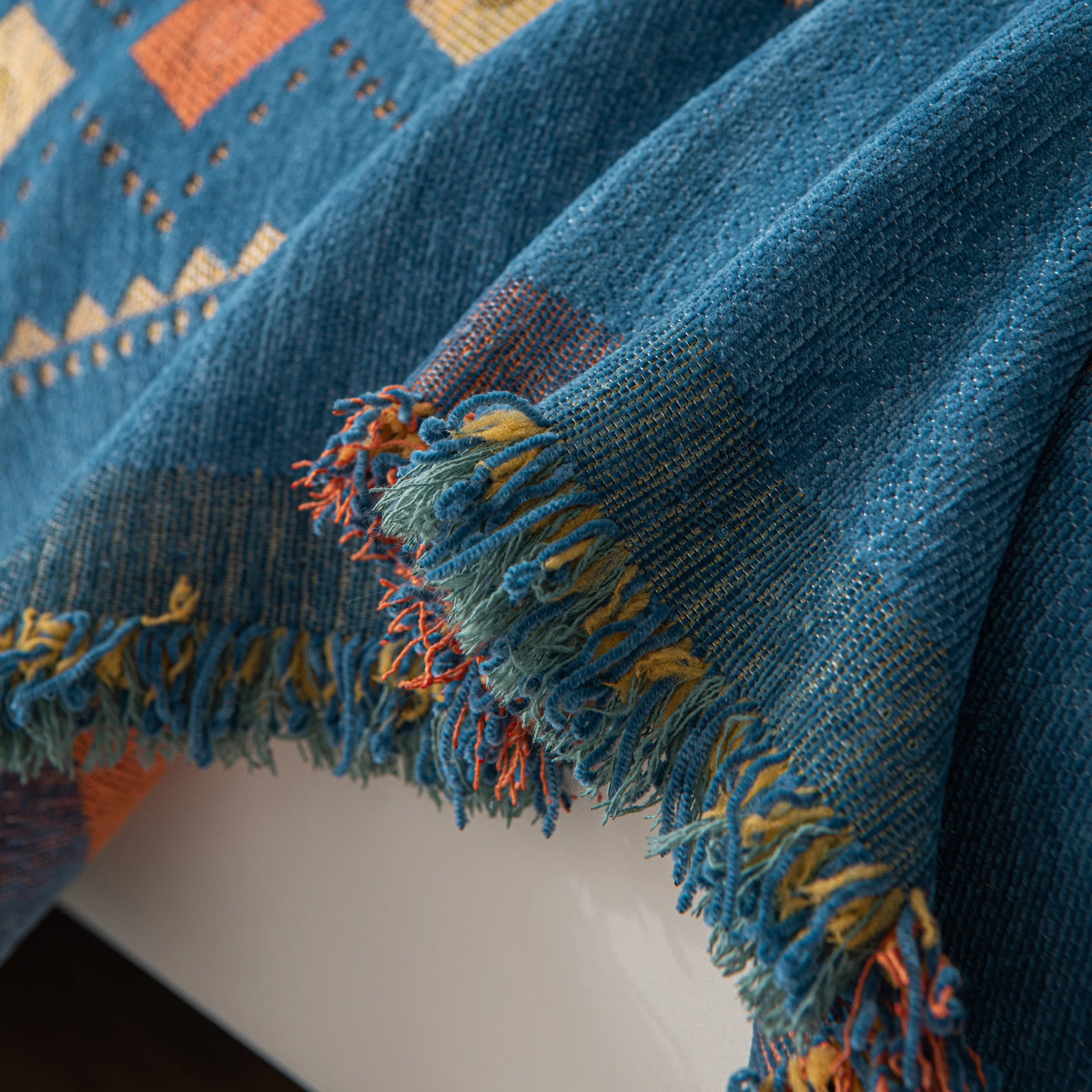 Bohemian Geometric Sofa Throw Cover, Cozy & Protective Ethnic-Inspired Couch Cover - TaroTextile