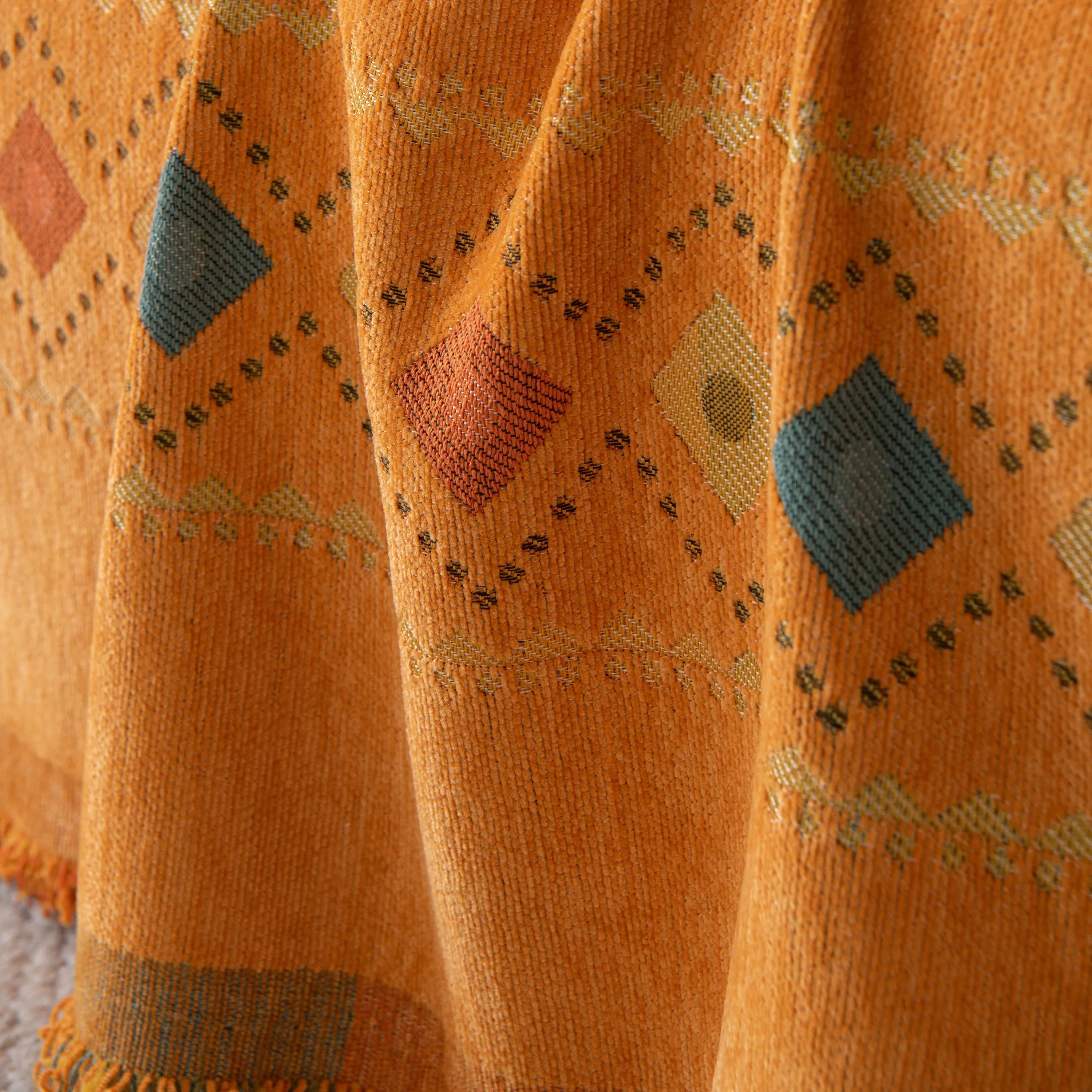 Bohemian Geometric Sofa Throw Cover, Cozy & Protective Ethnic-Inspired Couch Cover - TaroTextile