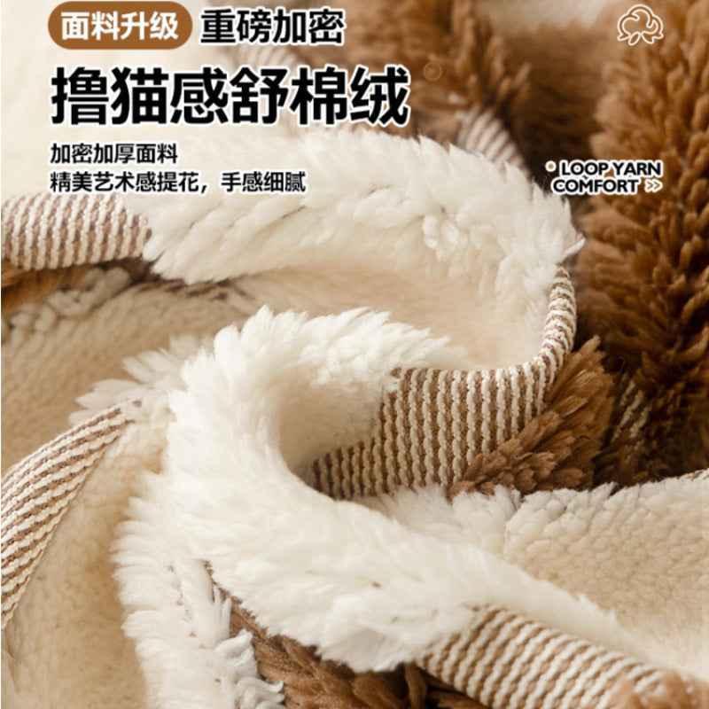 Bohemian Tufted Sofa Cover Soft Sherpa Fleece Throw Blanket - TaroTextile