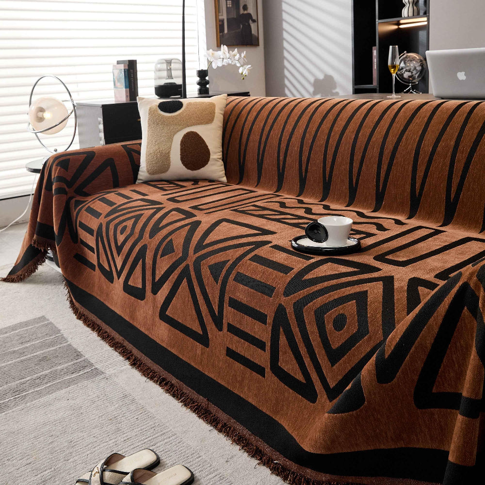 Boho Chenille Sofa Throw Covers Sectional Sofa Couch Cover Sofa Protector Covers - TaroTextile