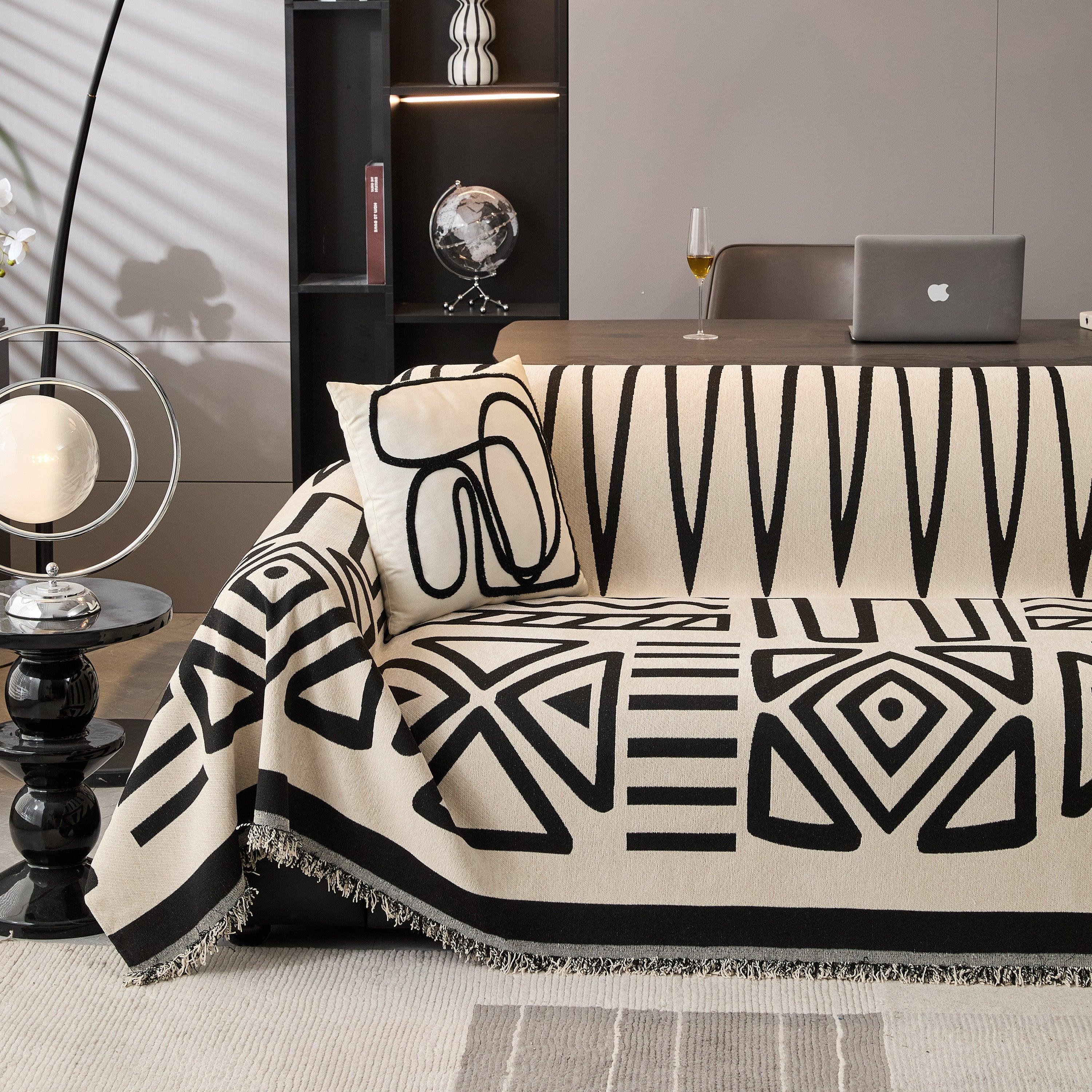 Boho Chenille Sofa Throw Covers Sectional Sofa Couch Cover Sofa Protector Covers - TaroTextile