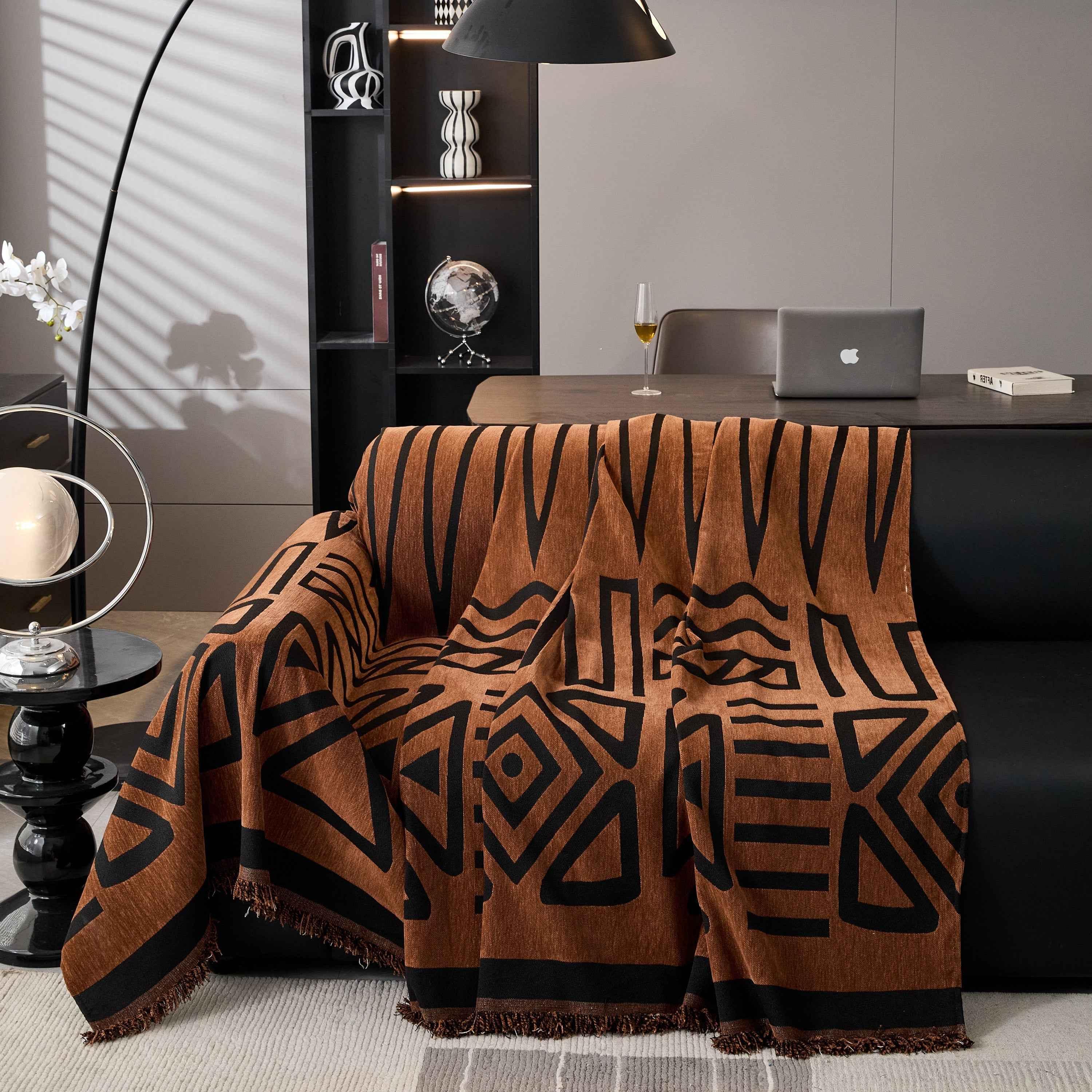 Boho Chenille Sofa Throw Covers Sectional Sofa Couch Cover Sofa Protector Covers - TaroTextile